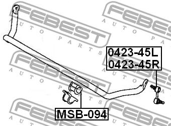 Втулка стабилизатора переднего FEBEST MSB094