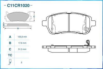 Колодки тормозные передние CWORKS C11CR1020