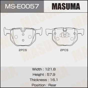 Колодки тормозные задние Masuma MSE0057