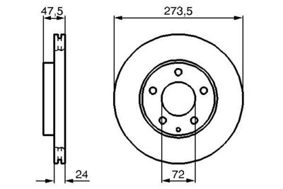 Диск тормозной передний BOSCH 0986479034