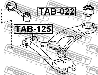Сайлентблок рычага переднего FEBEST TAB125