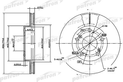 Диск тормозной передний PATRON PBD7195