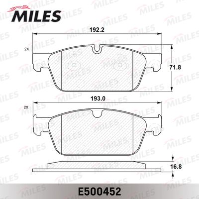 Колодки тормозные передние Miles E500452