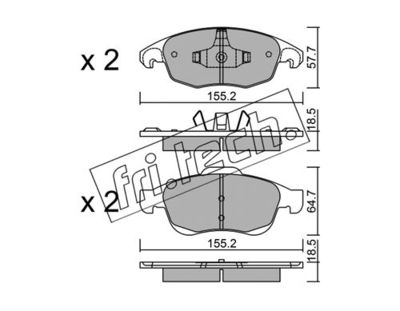 Комплект колодок для дискового тормоза TRUSTING 8160