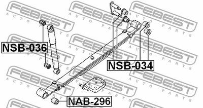 Сайлентблок рессоры задней FEBEST NAB296