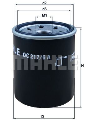 Фильтр масляный MAHLE OC2176A
