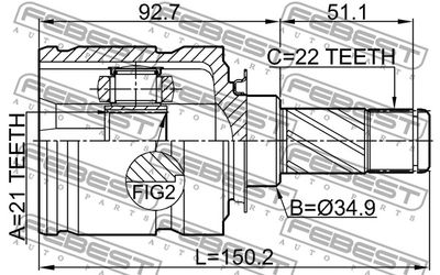 ШРУС внутренний FEBEST 1811Z12