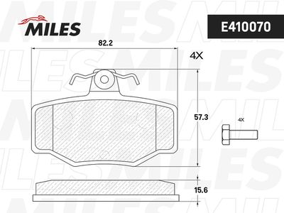 Колодки тормозные задние Miles E410070