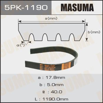 Ремень поликлиновой Masuma 5PK1190
