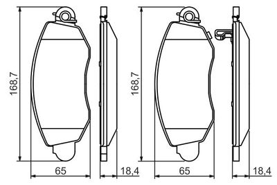Комплект колодок для дискового тормоза BOSCH 0986494047