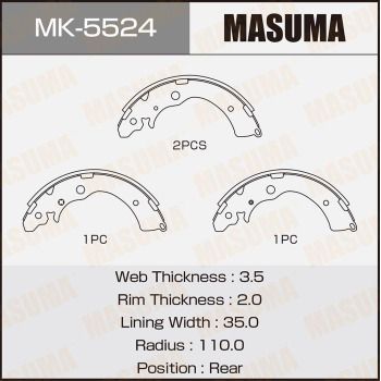 Колодки тормозные барабанные Masuma MK5524