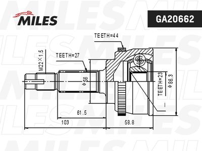 ШРУС наружный Miles GA20662