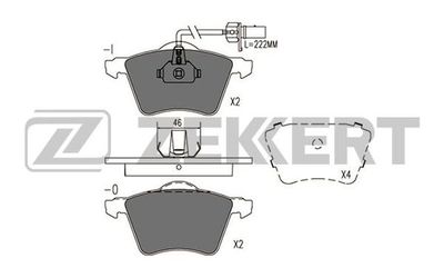 Колодки тормозные дисковые передние с датчиком Zekkert BS1093