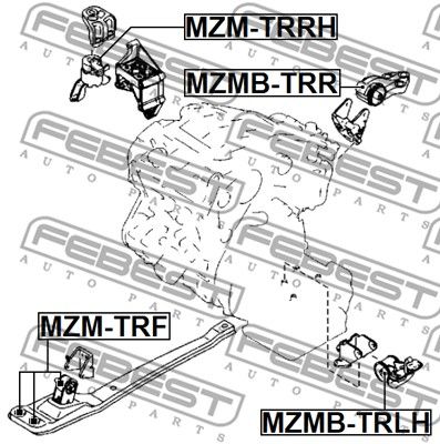Подушка двигателя правая гидравлическая FEBEST MZMTRRH