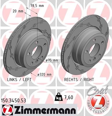 Диск тормозной ZIMMERMANN 150345053
