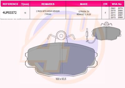 Колодки тормозные передние RENAULT 7711130071