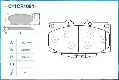 Колодки тормозные передние CWORKS C11CR1084