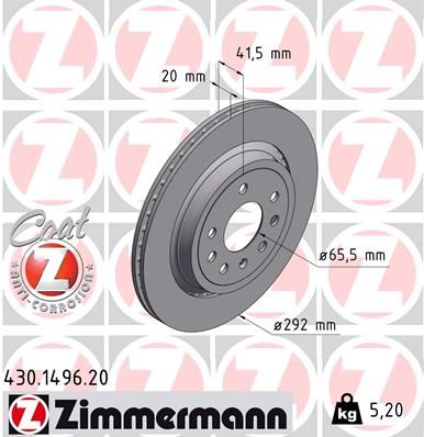 Диск тормозной ZIMMERMANN 430149620