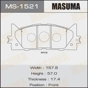 Колодки тормозные дисковые Masuma MS1521