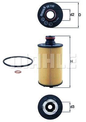 Фильтр масляный MAHLE OX1141D