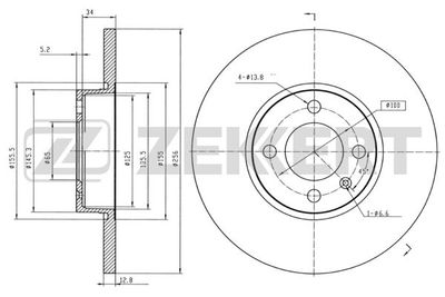 Диск тормозной передний Zekkert BS5089