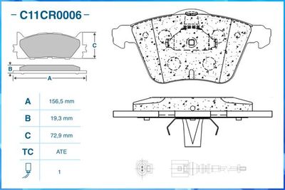 Колодки тормозные передние CWORKS C11CR0006