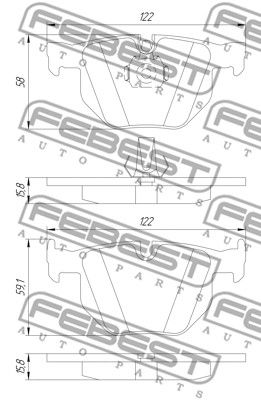 Колодки тормозные задние FEBEST 1901F16R