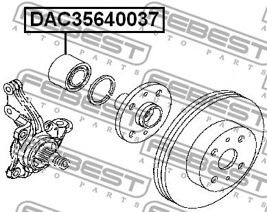 Подшипник передней ступицы FEBEST DAC35640037