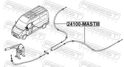 Трос стояночного тормоза FEBEST 24100MASTIII