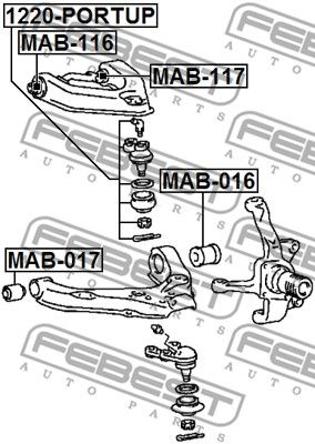 Сайлентблок FEBEST MAB116