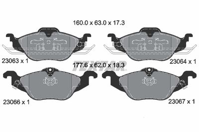 Колодки тормозные дисковые передние TEXTAR 2306302