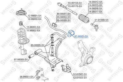 Сайлентблок заднего рычага STELLOX 8798001SX