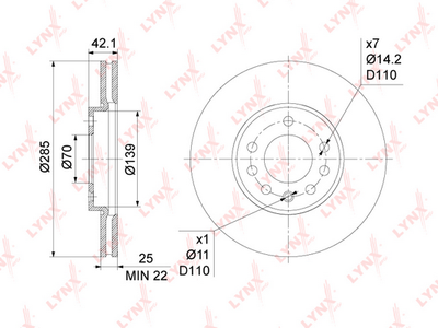 Диск тормозной передний TRIALLI DF210212
