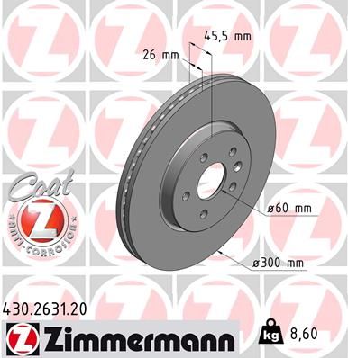 Диск тормозной ZIMMERMANN 430263120