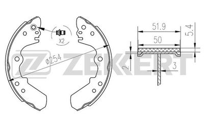 Колодки тормозные задние барабанные Zekkert BK4165