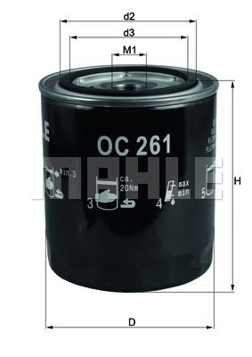 Фильтр масляный MAHLE OC261