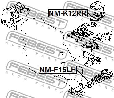 Подушка двигателя левая FEBEST NMF15LH
