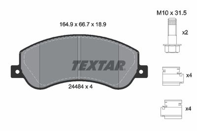 Комплект колодок для дискового тормоза TEXTAR 2448404