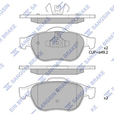 Колодки тормозные дисковые SANGSIN SP1802