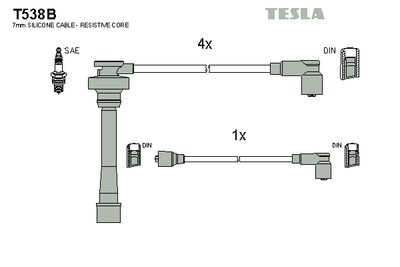 Комплект проводов высоковольтных TESLA T538B