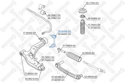 Тяга стабилизатора переднего левая STELLOX 5604496SX
