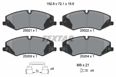 Колодки тормозные дисковые TEXTAR 2502201