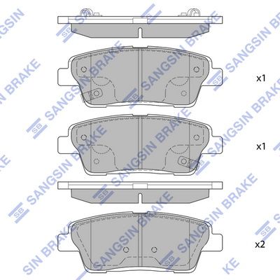 Колодки тормозные задние SANGSIN SP1546
