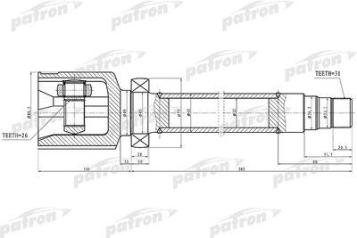 ШРУС внутренний правый PATRON PCV1325