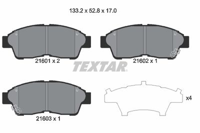 Колодки тормозные передние TEXTAR 2160101