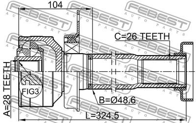 ШРУС внутренний правый FEBEST 2311T5DRH