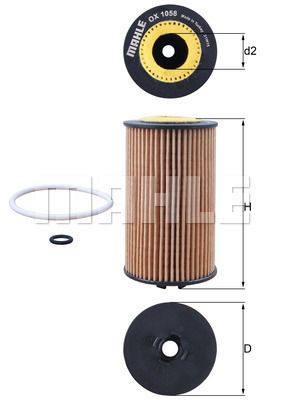 Фильтр масляный MAHLE OX1058D