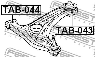 Сайлентблок переднего нижнего рычага задний FEBEST TAB043