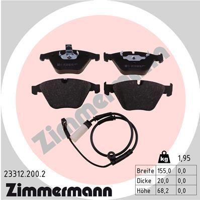 Колодки тормозные передние ZIMMERMANN 233122002