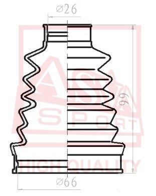 Пыльник ШРУС комплект без смазки ASVA ASBTINB6M1